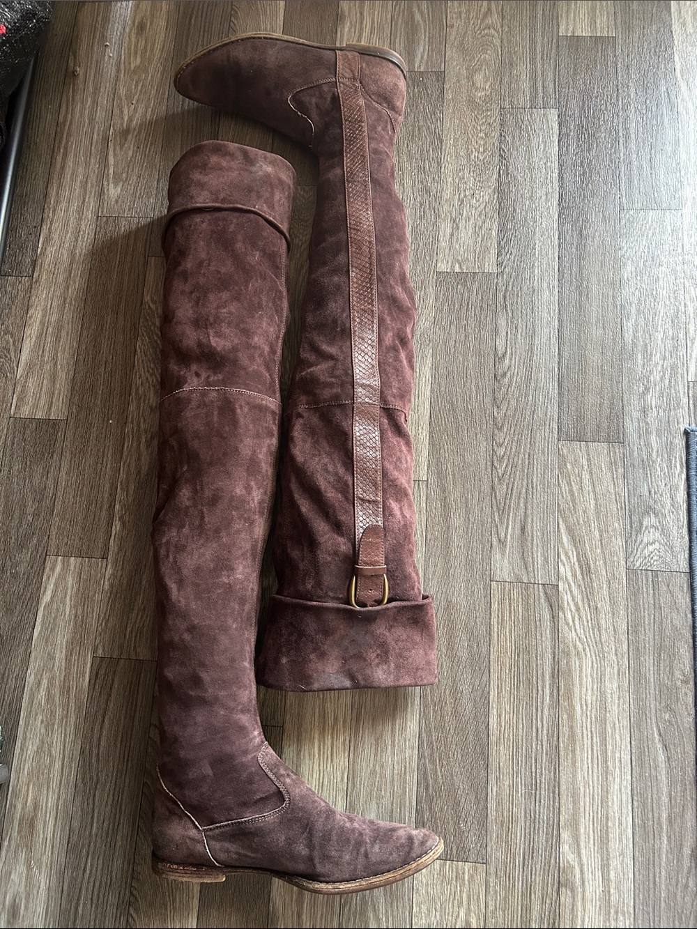 Henry Beguelin Brown Suede Over The Knee Boots Handmade in Italy - Size 37.5